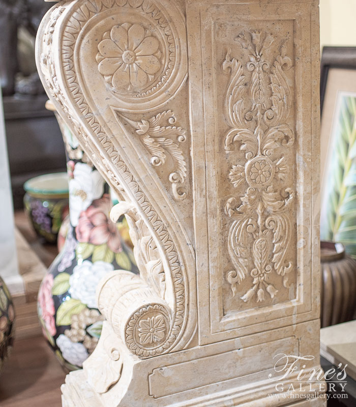 Marble Tables  - Ornate Marble Side Table - MT-183