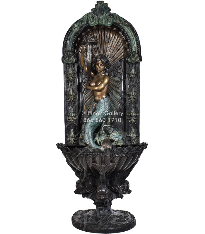 The Mermaid Bronze Wall Fountain