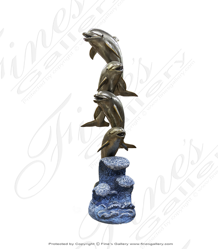 Four Dolphin Bronze Statue