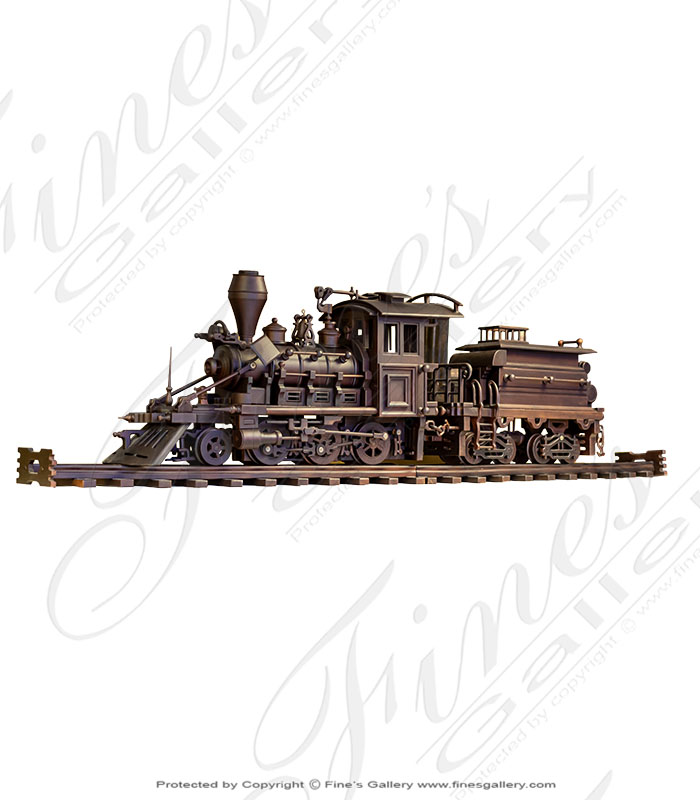 Vintage Hand Carved Mahogany Locomotive Train