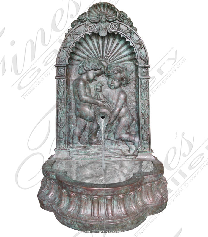 Malachite Bronze Wall Fountain