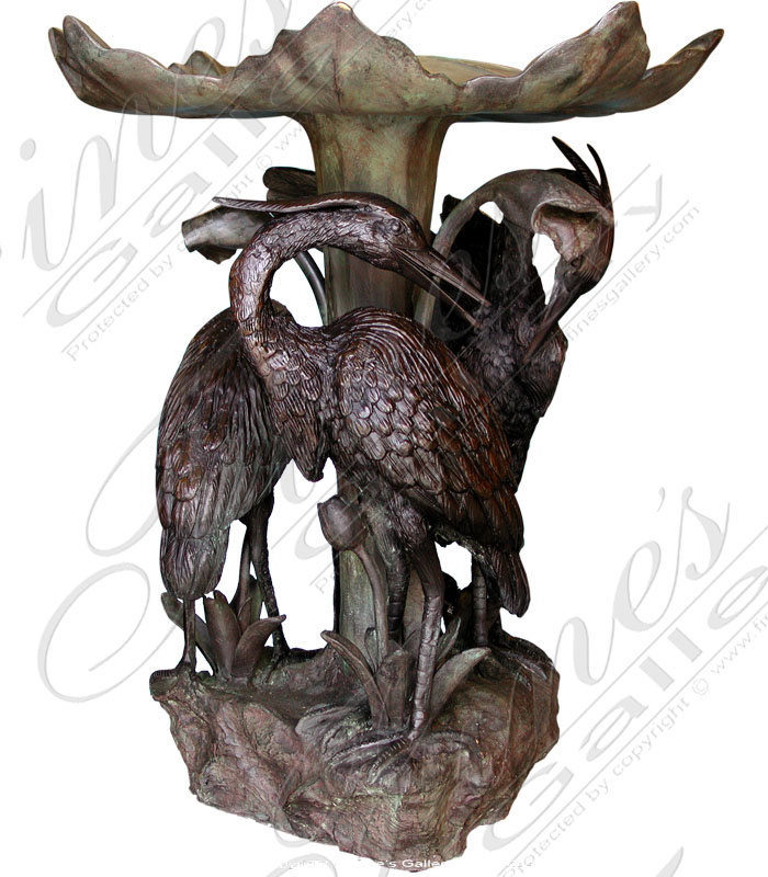 Three Bird Bronze Fountain