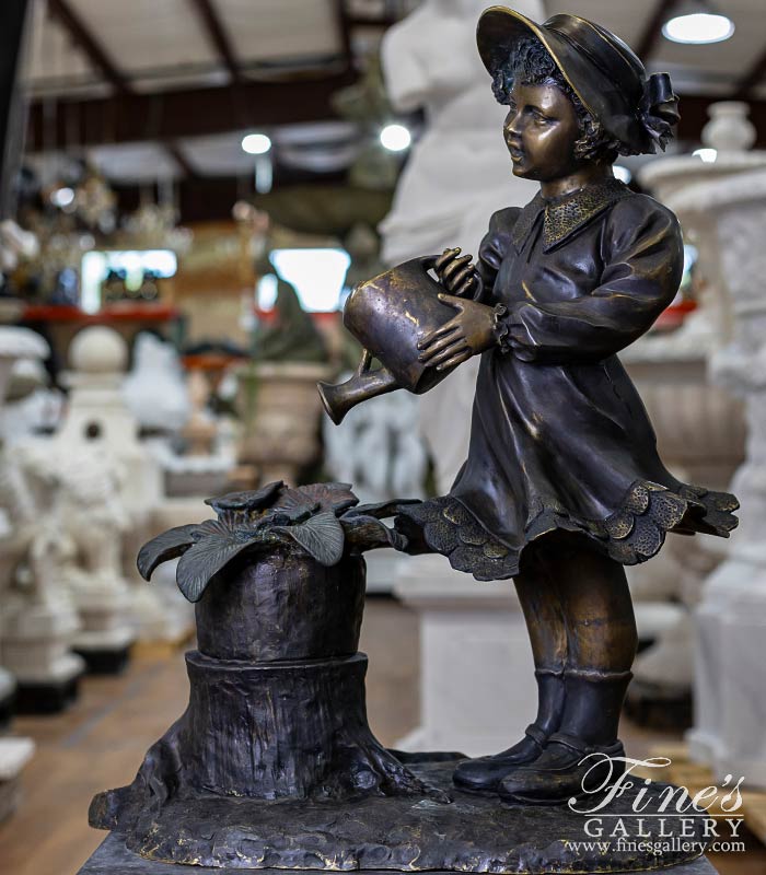 Bronze Fountain Girl with Watering Can