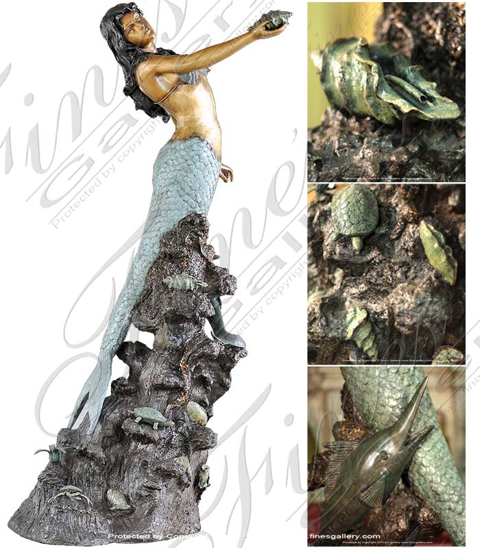 Bronze Mermaid Fountain