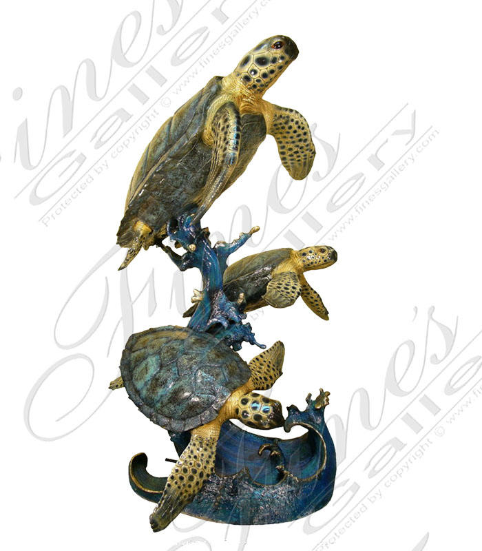 Bronze Sea Turtles Fountain