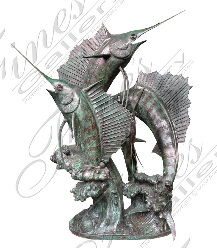 Three Marlin Bronze Fountain