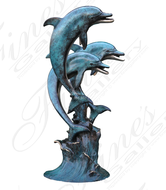 Bronze Three Dolphins Fountain