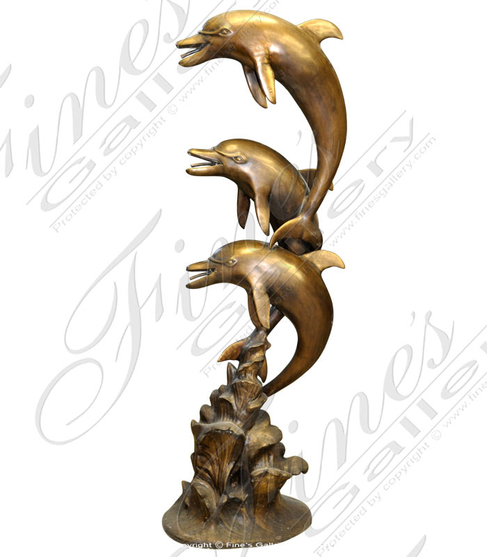 Dark Bronze Dolphin Fountain