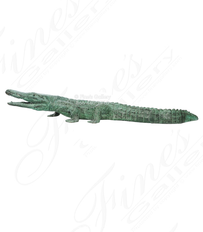 Green Alligator Bronze Fountain