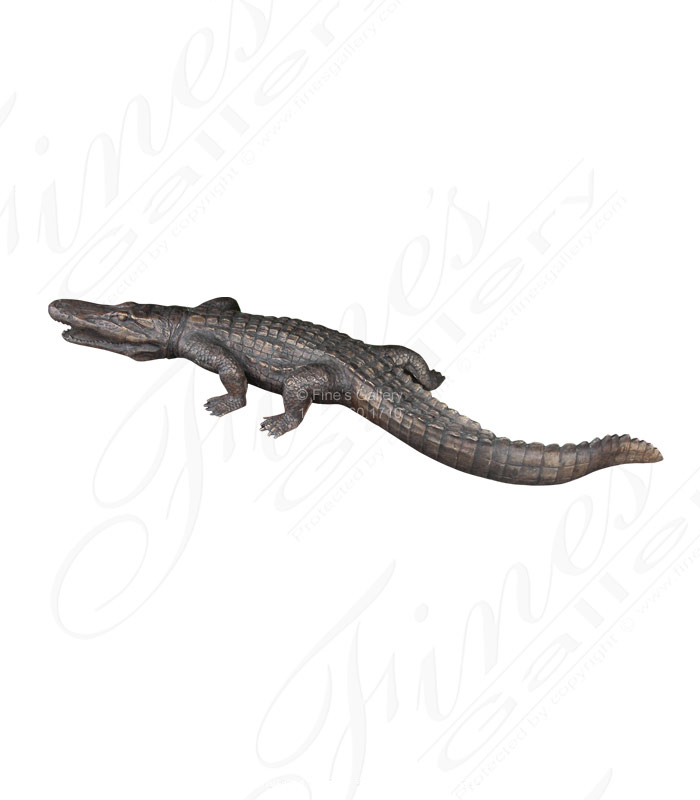 Brown Alligator Bronze Fountain