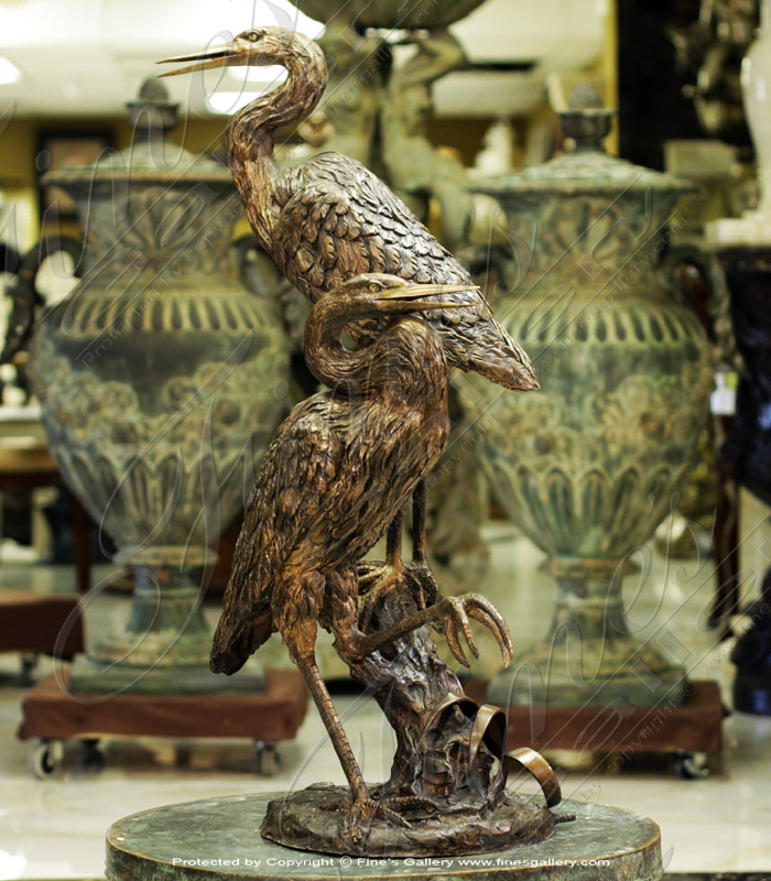 Classic Bronze Egrets Fountain