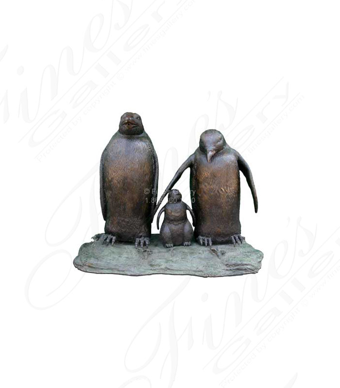 Penguin Family Bronze Fountain