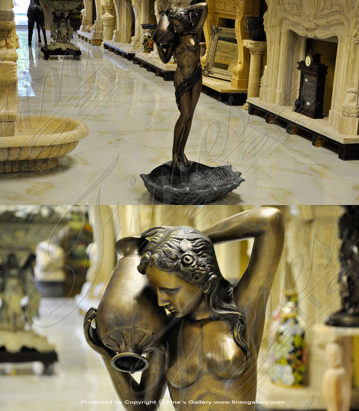 Half Nude Bronze Fountain