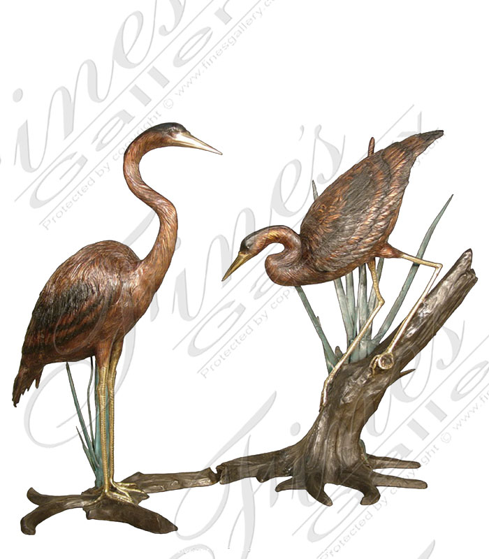 Bronze Heron Pair