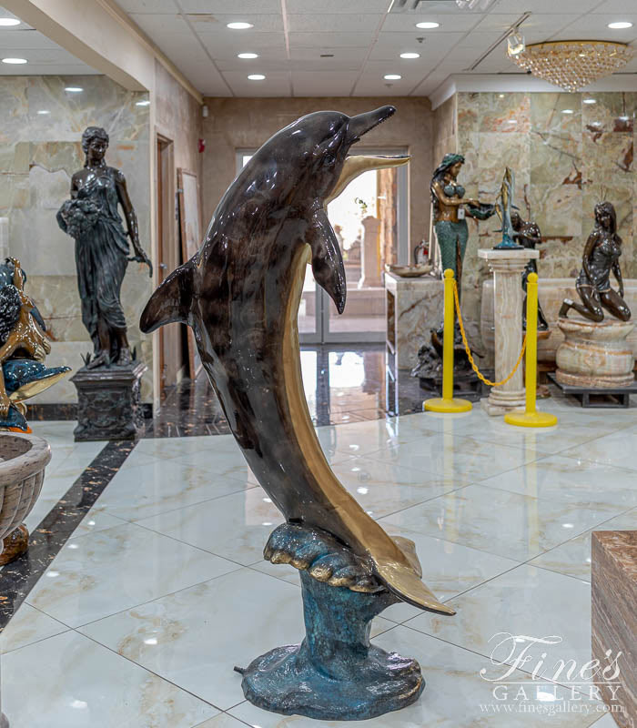Enamel Bronze Dolphin Fountain