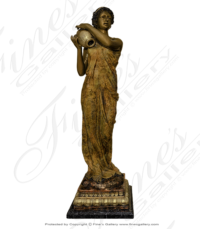 Female Maiden Bronze Fountain
