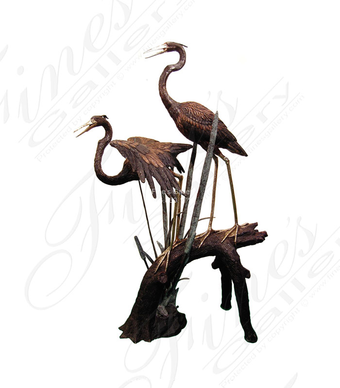 Two Cranes Bronze Fountain