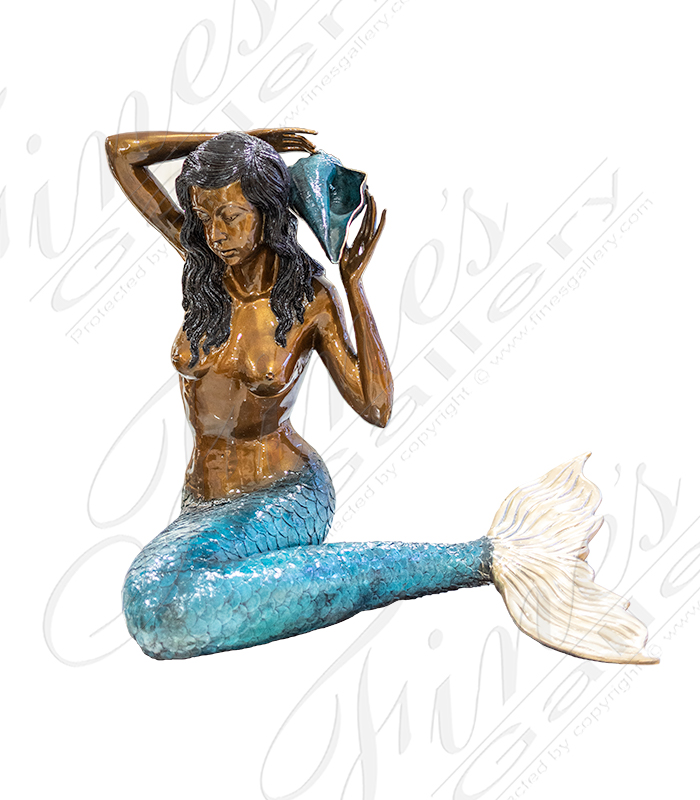 Kneeling Bronze Mermaid Fountain