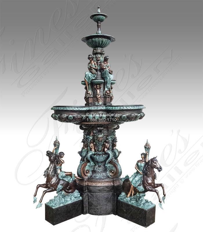 Elaborate Tiered Bronze Fountain