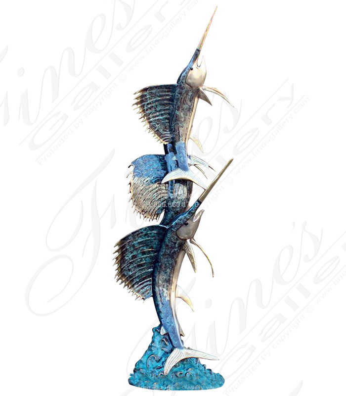 A Trio of Sailfish in Bronze
