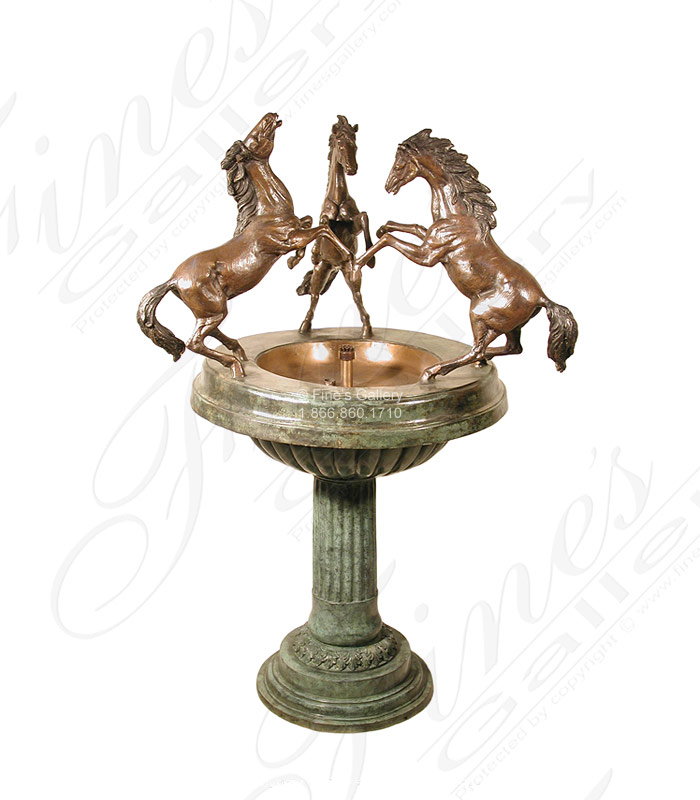 Rearing Bronze Horses Fountain