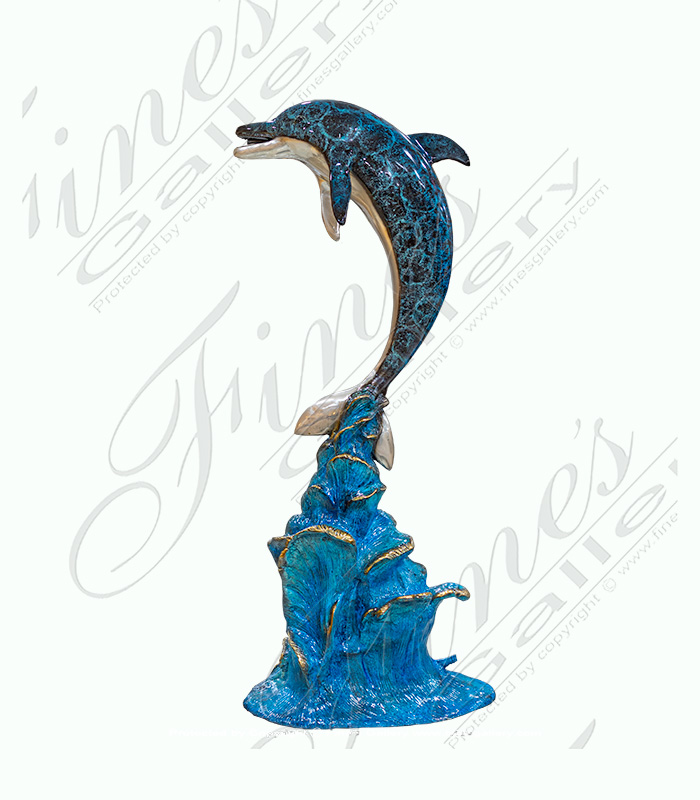 Single Bronze Dolphin Fountain 