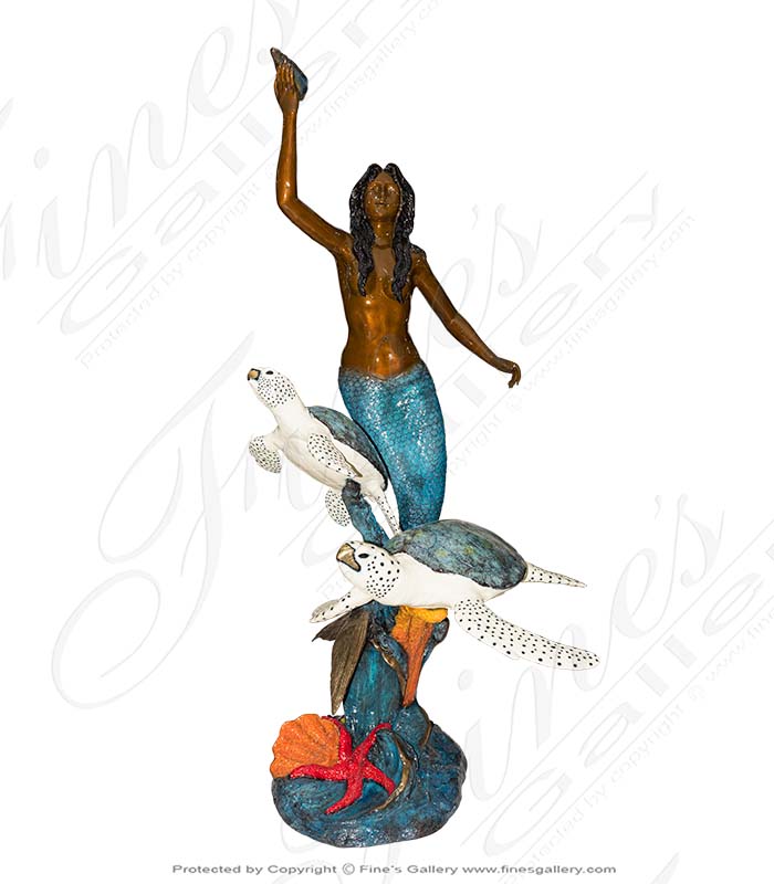 Bronze Mermaid with Sea Turtles Fountain