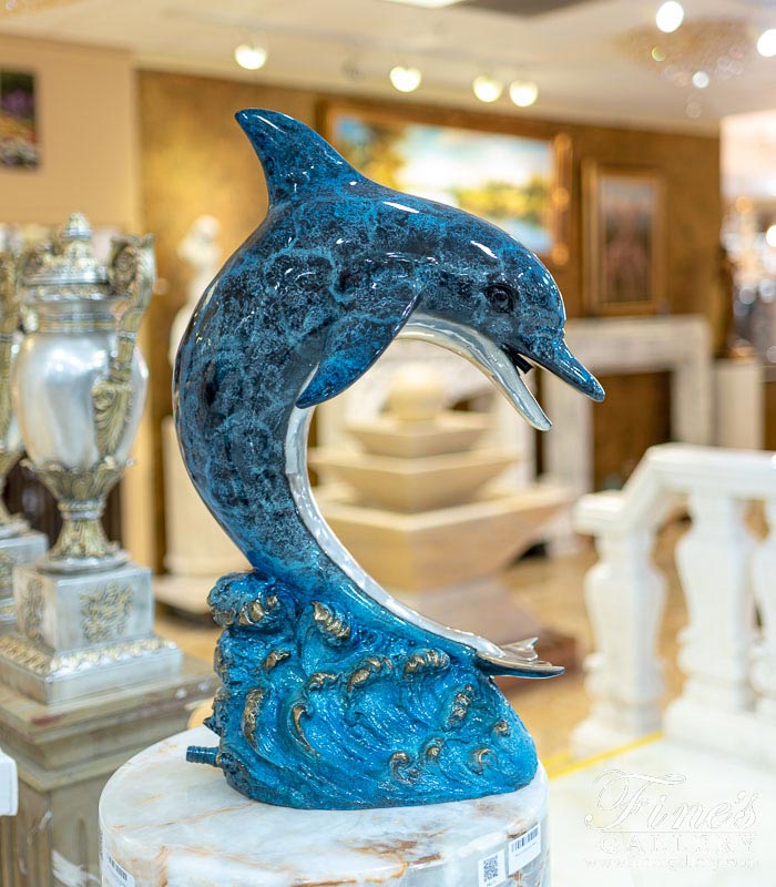 Single 24 Inch Bronze Dolphin for Pool or Jacuzzi