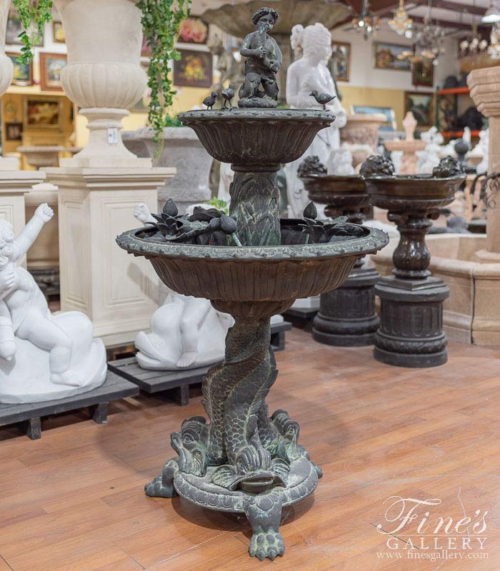 Vintage Tiered Fountain in Patina Bronze 