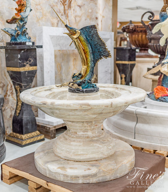 Bronze Sailfish in an Onyx Catch Basin