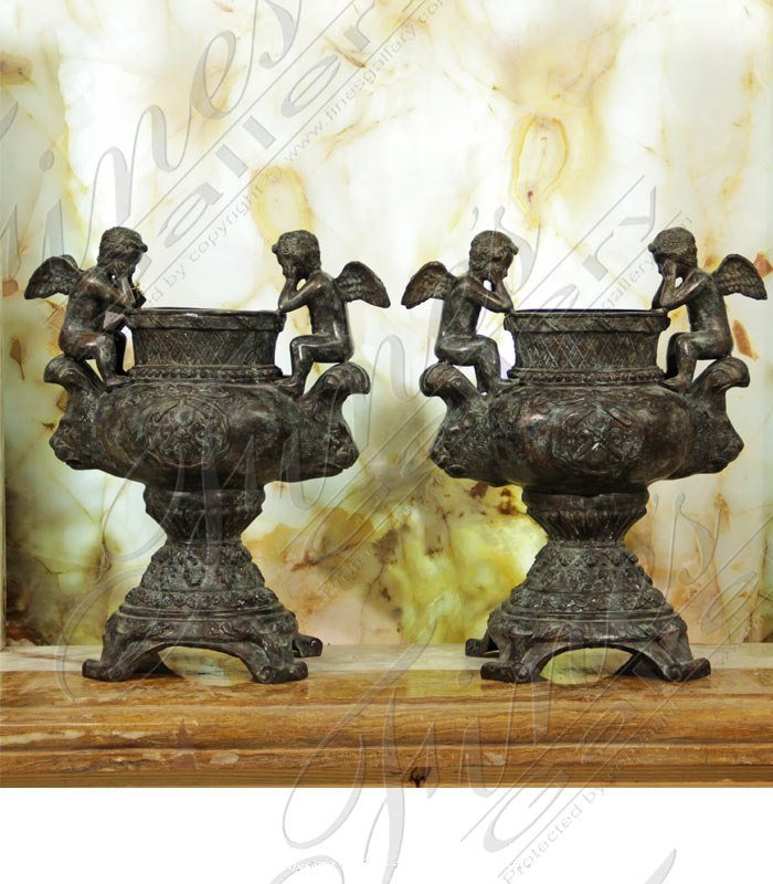 Bronze Cherubs Planter