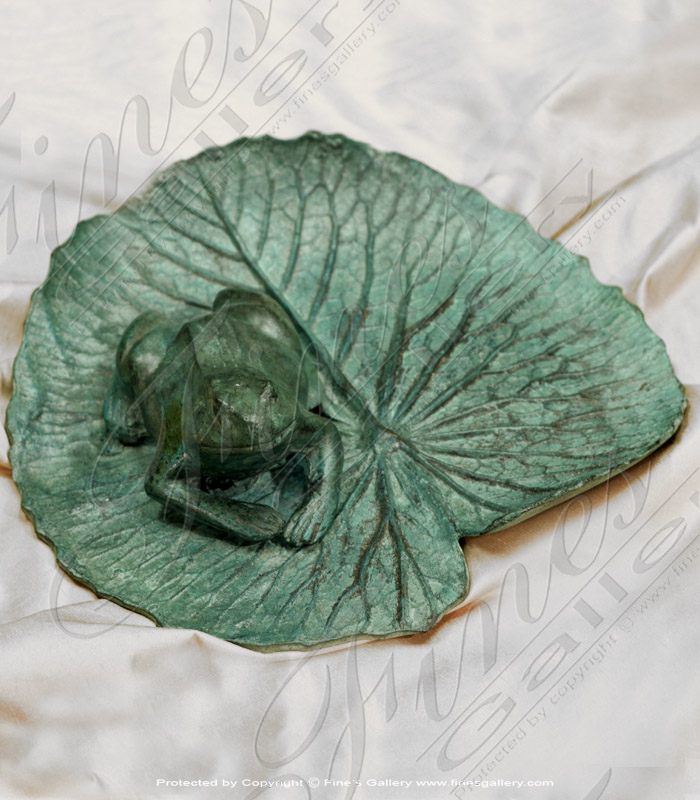 Frog on Lily Pad Bronze Statue