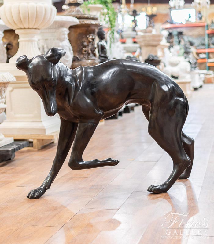 Italian Greyhound Bronze Statue