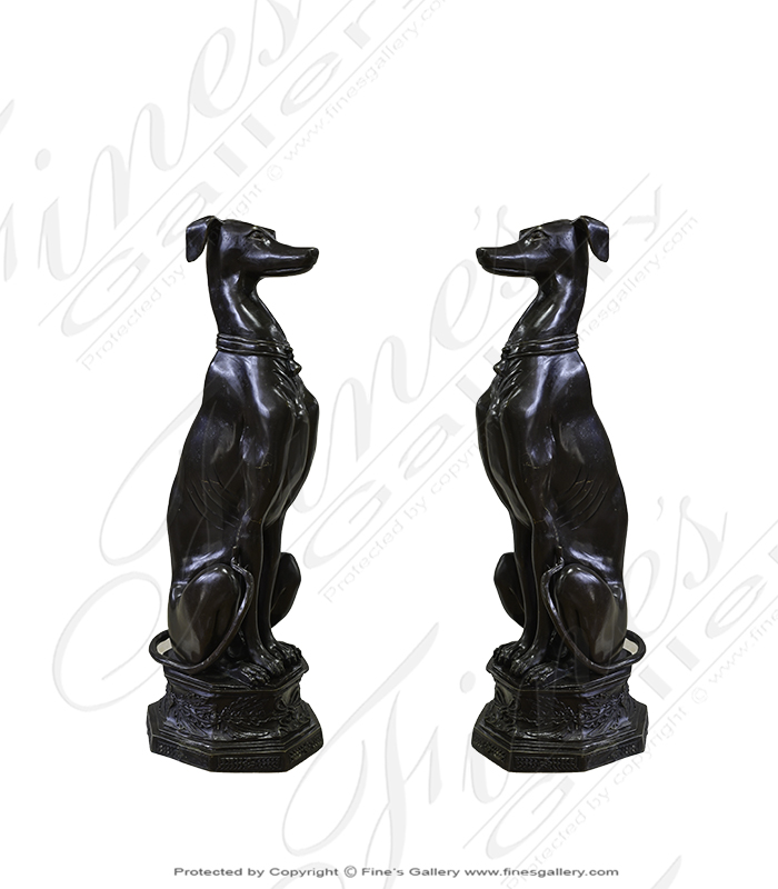 Seated Bronze Whippet