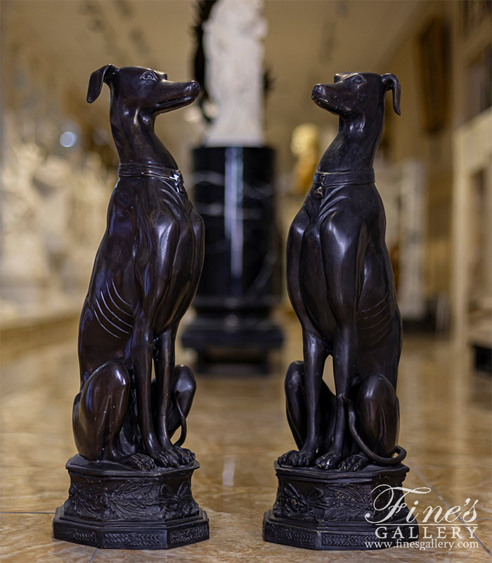 Seated Bronze Whippet