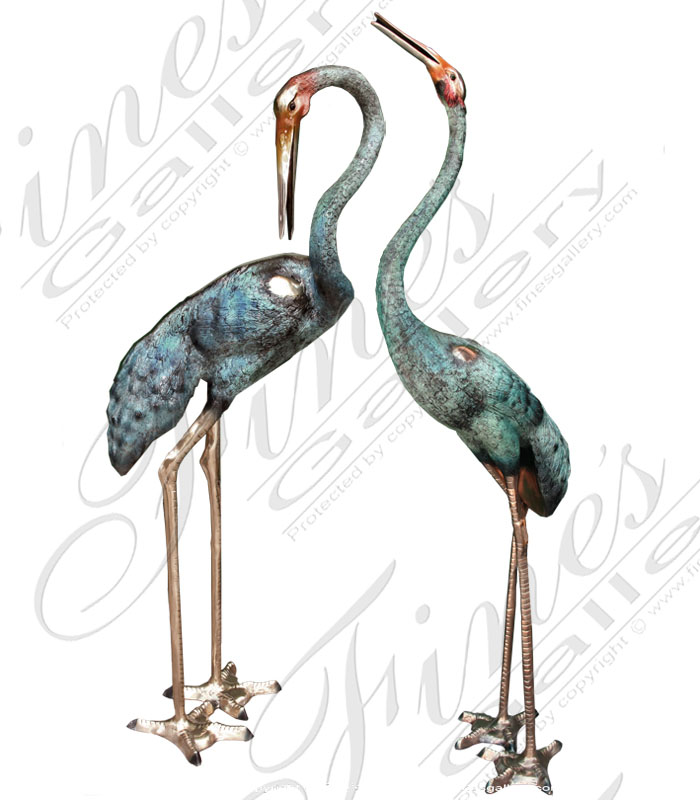 Two Cranes Bronze Statue