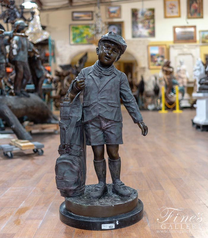 Young Child Golfer Bronze Statue