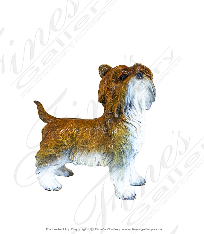 Yorkshire Terrier Dog Bronze Statue