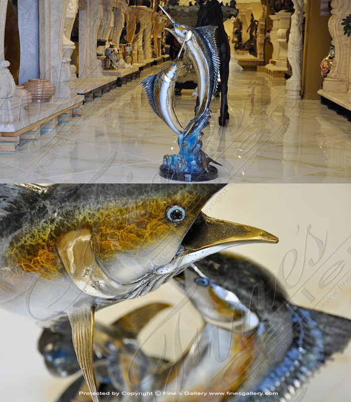 Two Sailfish Bronze Statue