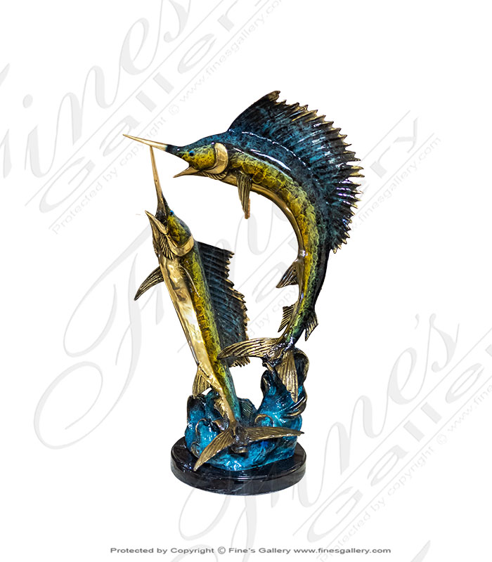 Enamel Bronze Sailfish Statue