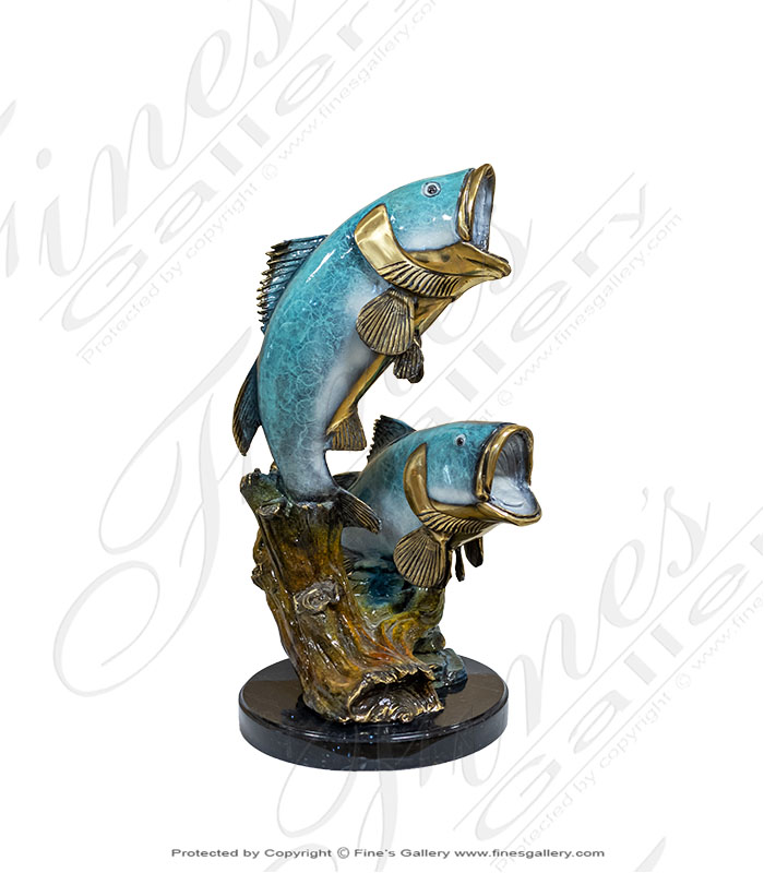 Largemouth Bass Bronze Statue 