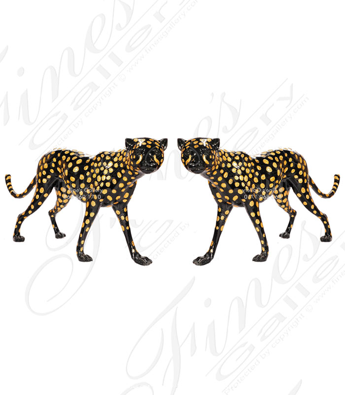 Bronze Leopard Pair Statue