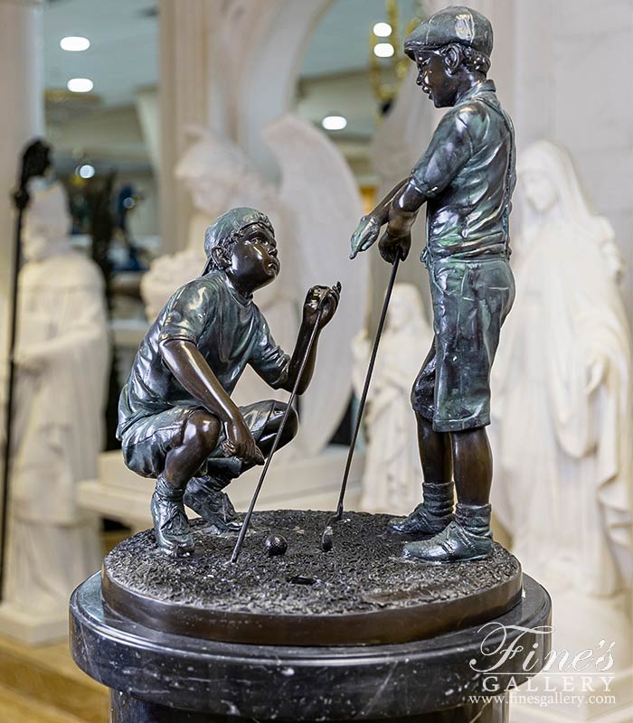 A Vintage Child Golfers Bronze Statue