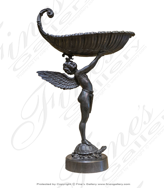 Angel Holding a Basket Bronze Statue