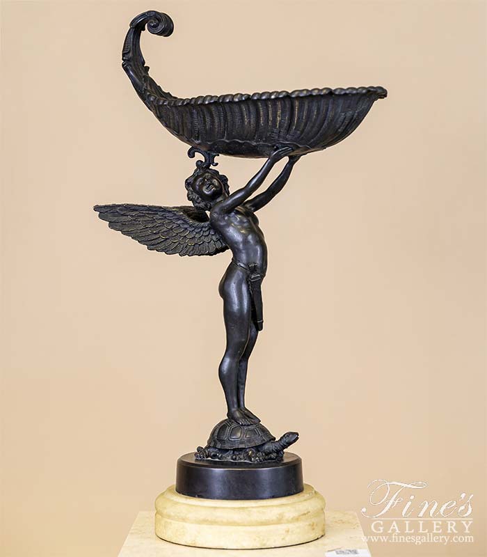 Angel Holding a Basket Bronze Statue