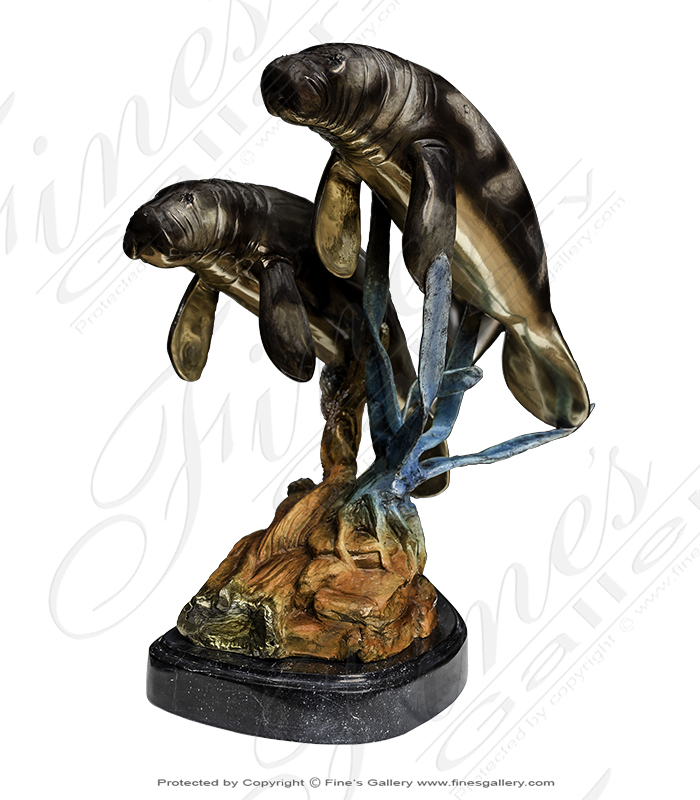 Bronze Manatees Statue