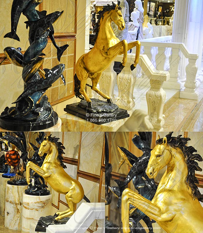 24kt Gold Gilt Bronze Horse