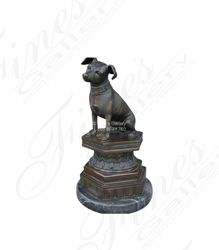 Toy Fox Terrier Bronze Statue