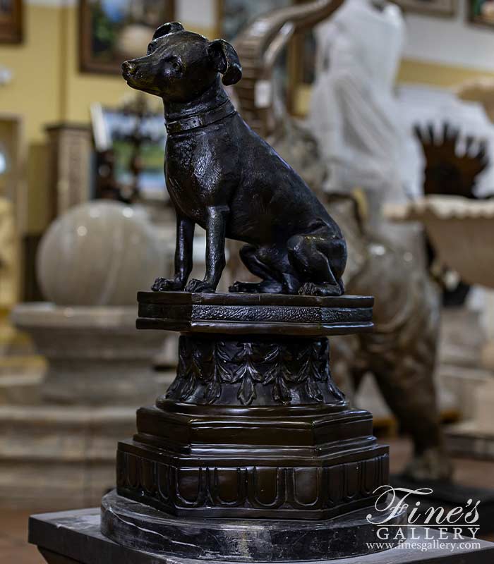 Toy Fox Terrier Bronze Statue