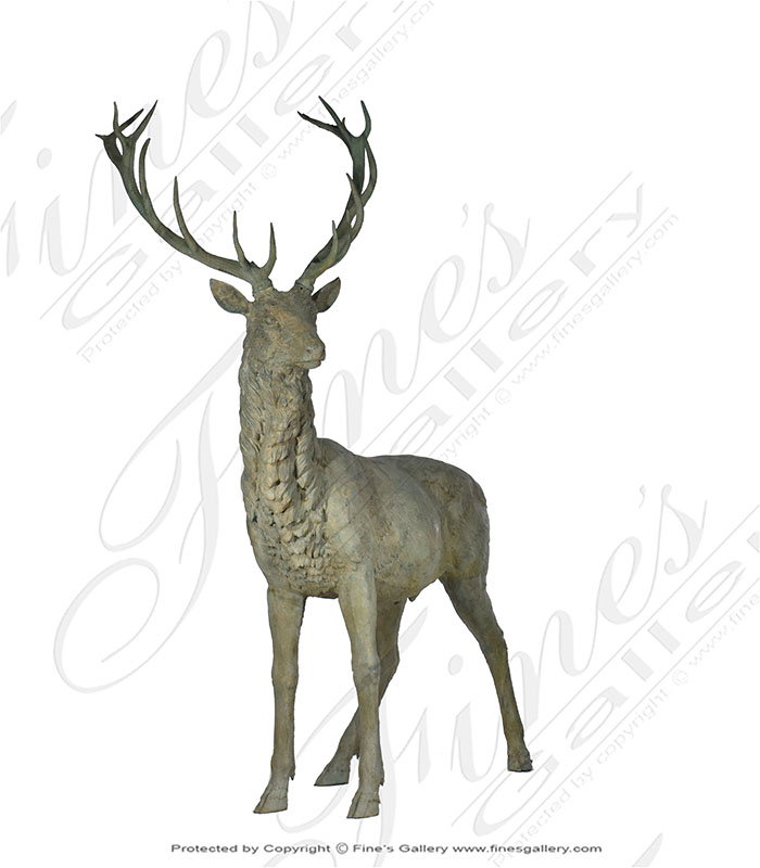 Life Size Bronze Deer Buck Statue